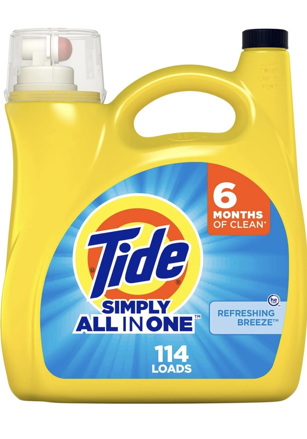 Tide Simply Liquid Laundry Detergent Refreshing Breeze Yellowstone